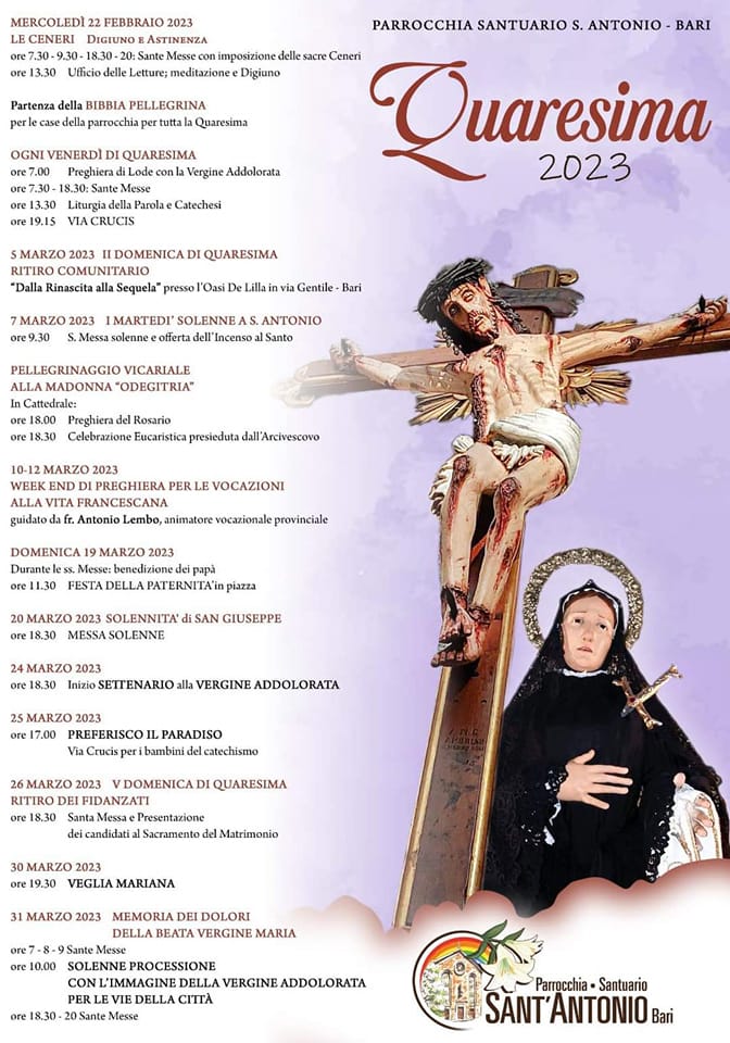 Programma Quaresima 2023 parrocchia Sant'Antonio