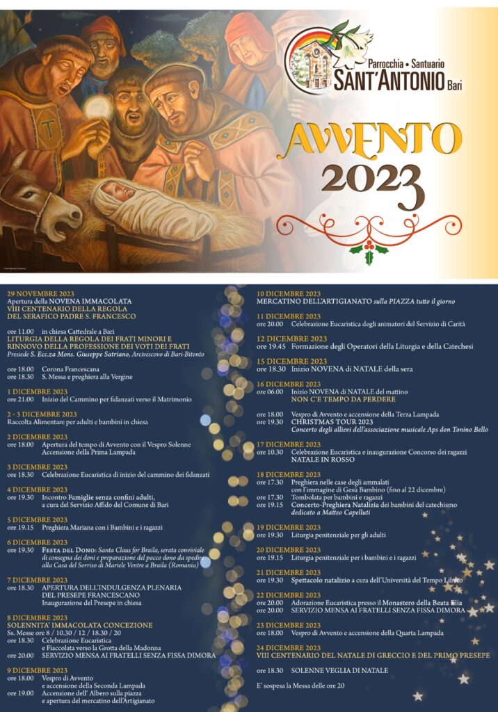 Programma Avvento Bari Santuario Sant'Antonio